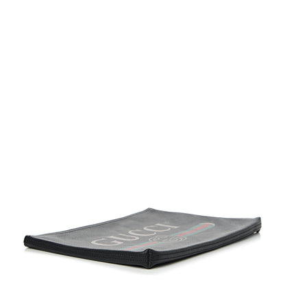 Gucci Pebbled Calfskin Large Logo Portfolio Clutch Black 3 of 8