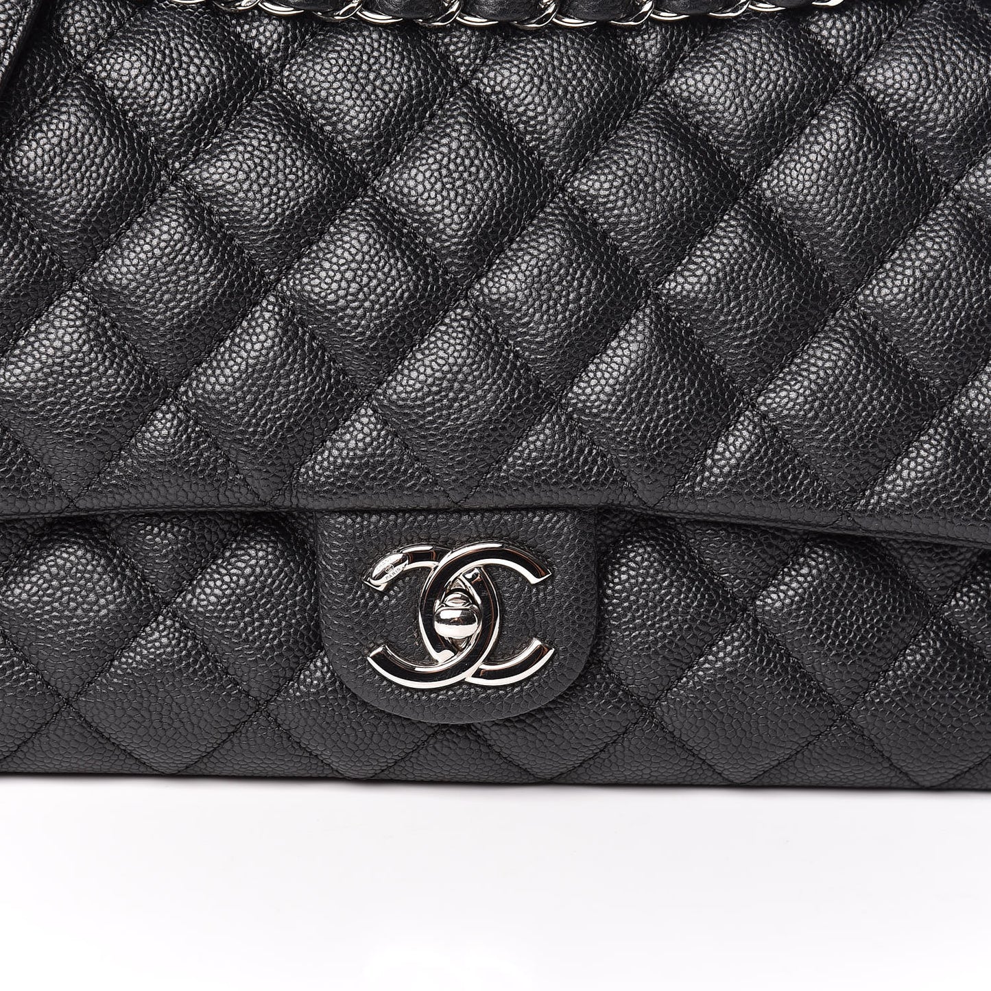 Caviar Quilted Jumbo Easy Flap Black
