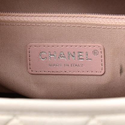 Chanel Patent Goatskin Quilted Medium Gabrielle Hobo White 6 of 25