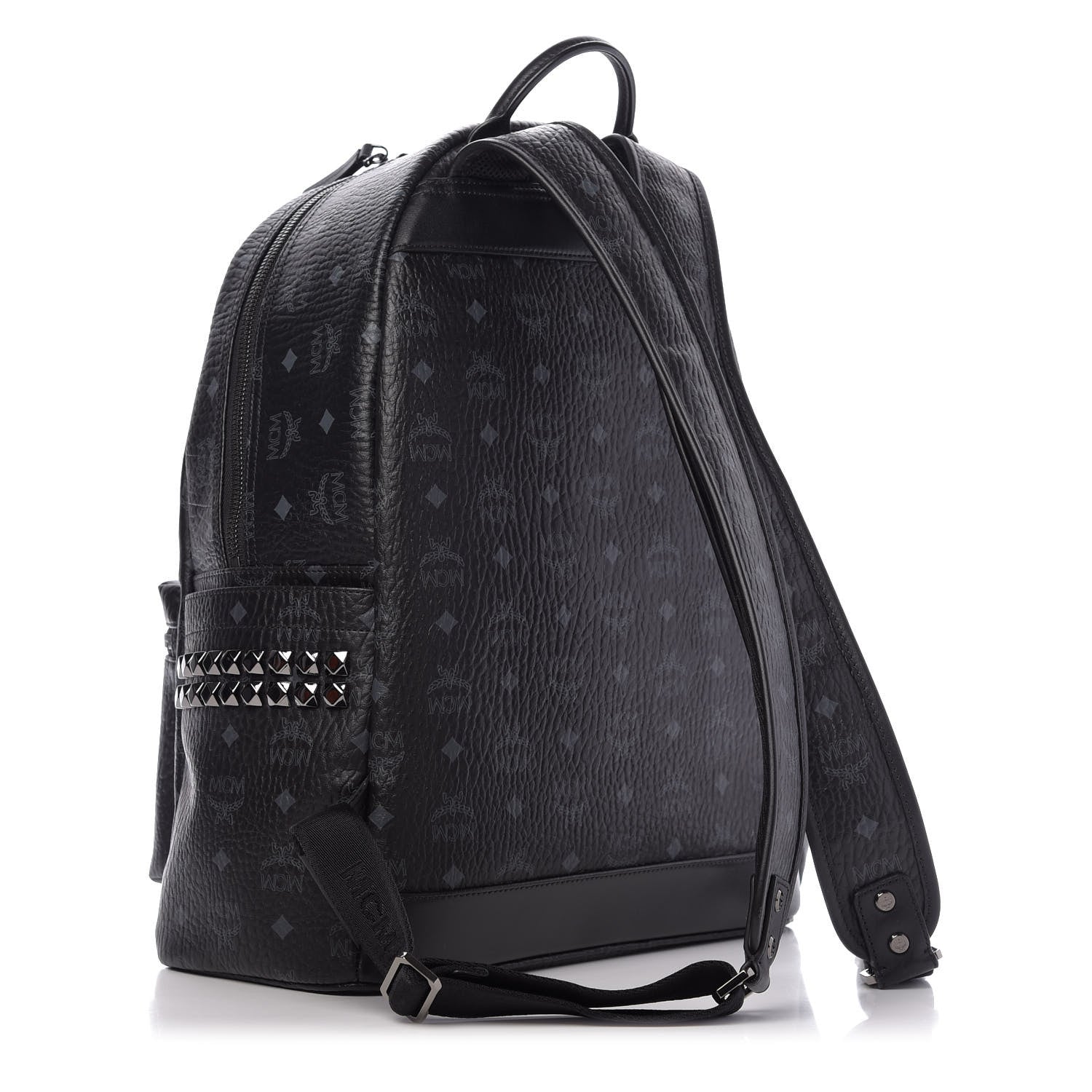 MCM Visetos Medium Side Studs Stark Backpack Black 2 of 9