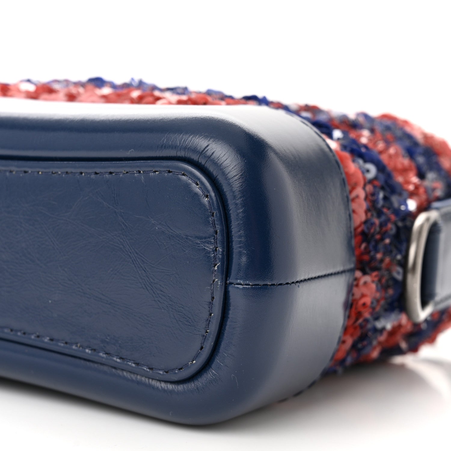Chanel Sequin Calfskin Small Gabrielle Hobo Navy Red 10 of 11