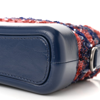 Chanel Sequin Calfskin Small Gabrielle Hobo Navy Red 10 of 11