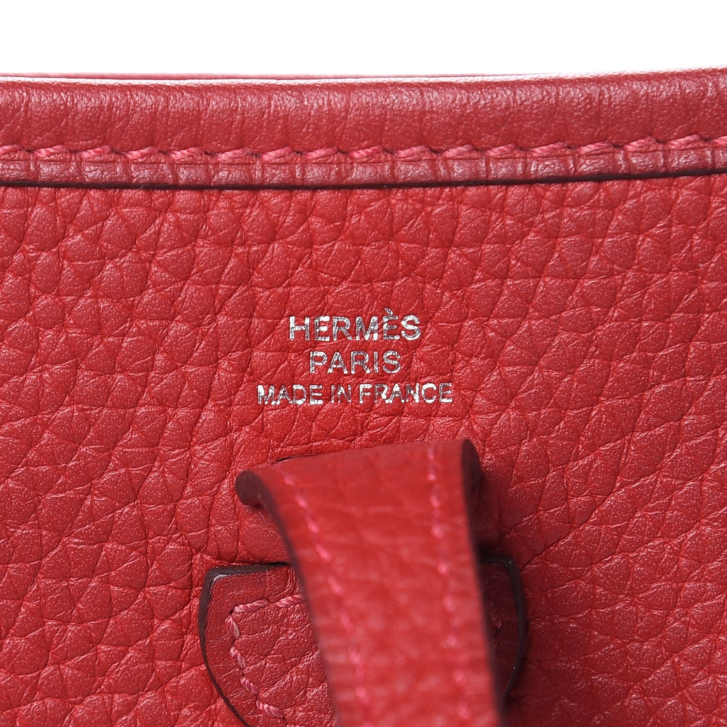 Hermes Taurillon Clemence Amazone Evelyne TPM Rouge Casaque Etain 6 of 13