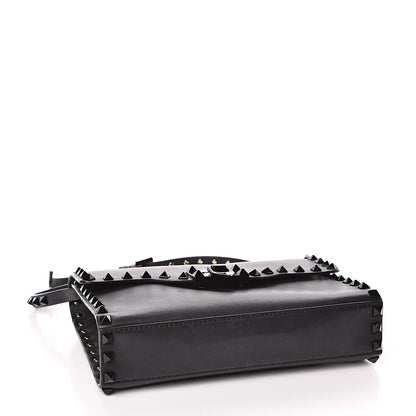 Valentino Garavani Vitello Monochrome Medium Rockstud Flip Lock Crossbody Bag Black 4 of 10