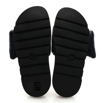 Louis Vuitton Nylon Monogram Womens Pool Pillow Comfort Mules 41 Navy Blue 4 of 7