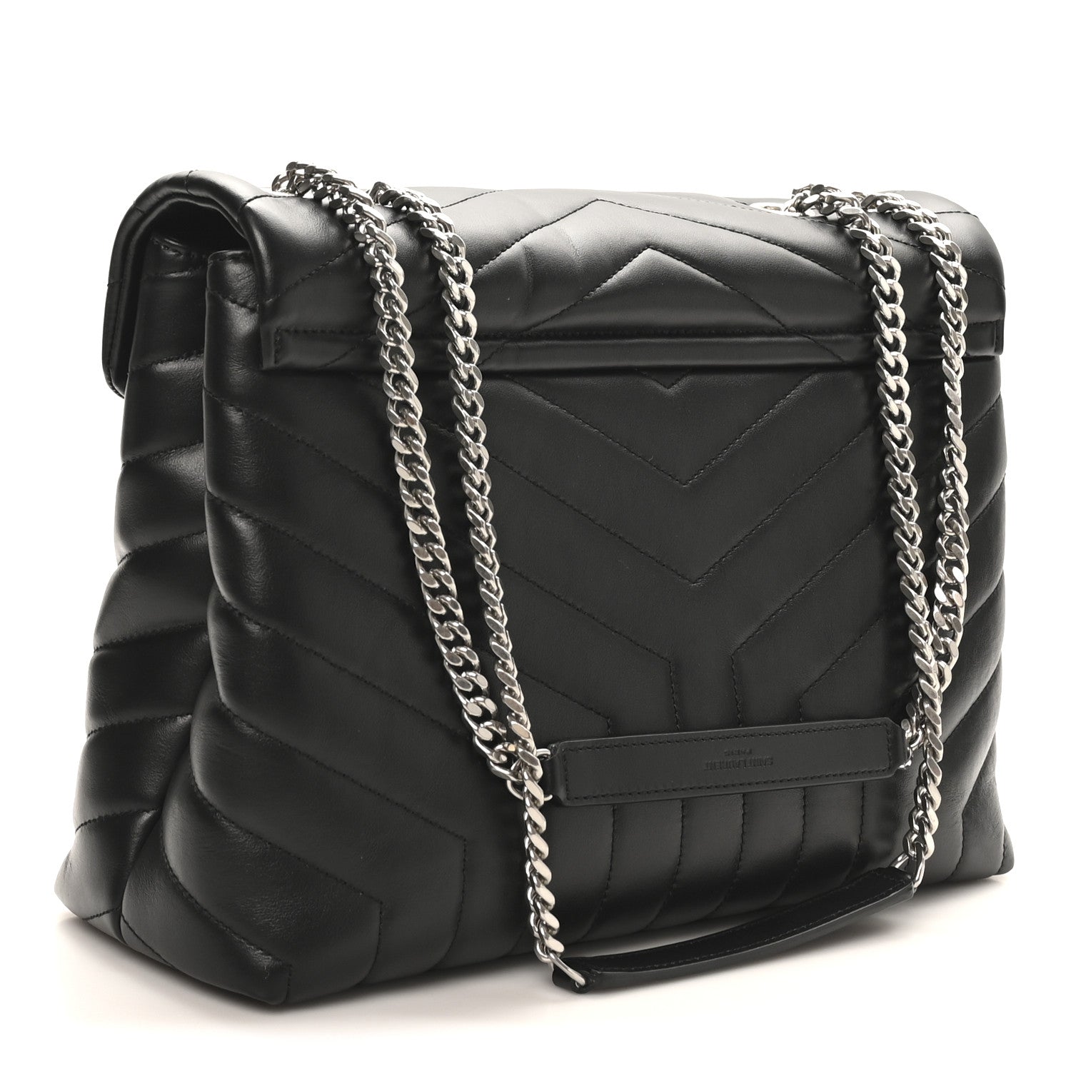 Saint Laurent Calfskin Y Quilted Monogram Medium Loulou Chain Satchel Black 3 of 10