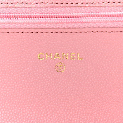 Chanel Caviar Quilted Wallet on Chain WOC Light Pink 6 of 10