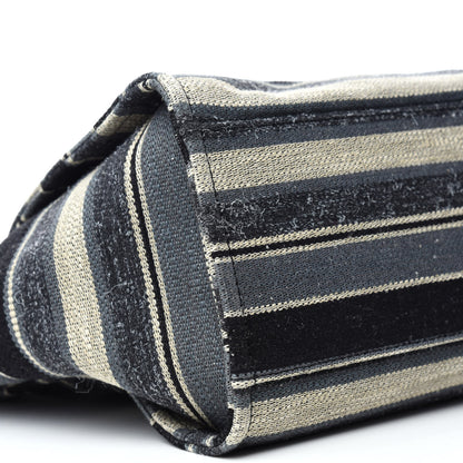 Chanel Striped Canvas Medium Deauville Tote Black 6 of 11