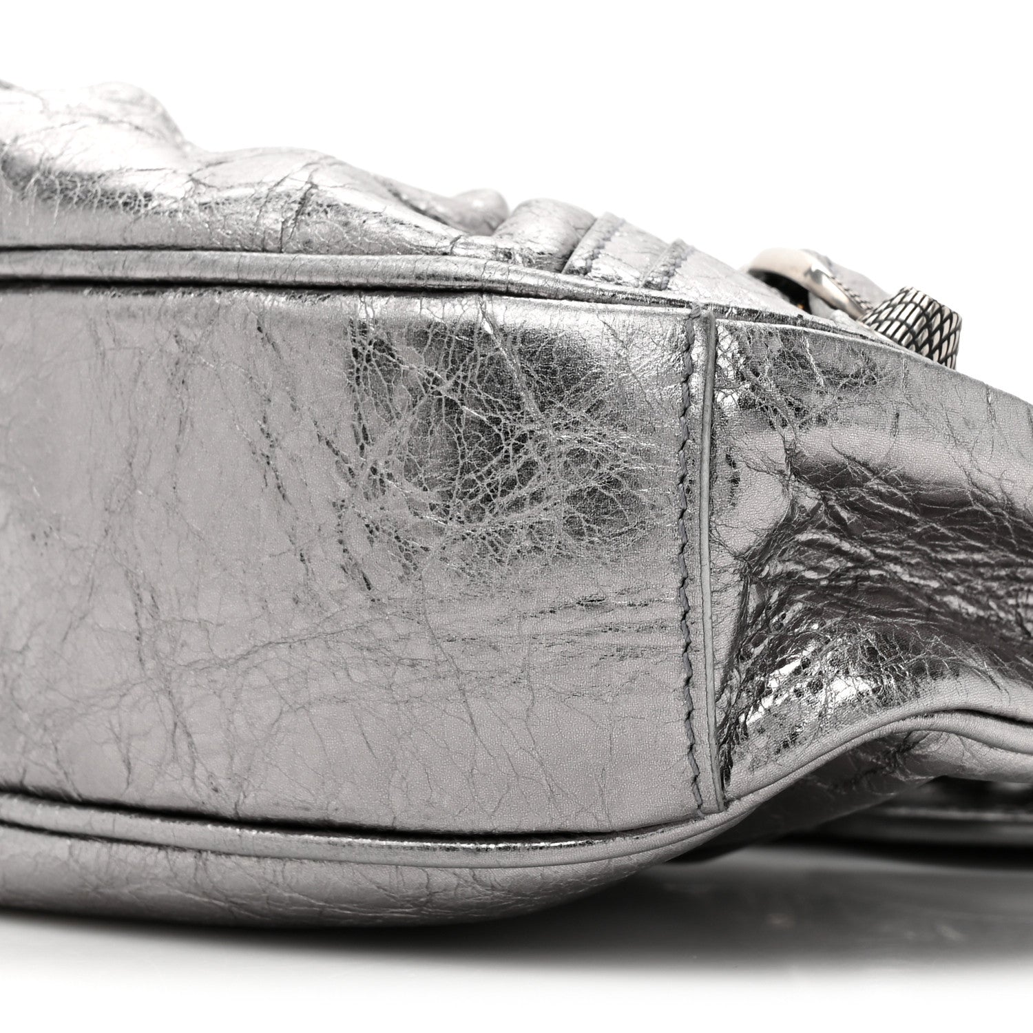 Balenciaga Metallic Agneau Arena Le Cagole Shoulder Bag XS Silver 9 of 10