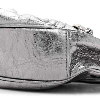 Balenciaga Metallic Agneau Arena Le Cagole Shoulder Bag XS Silver 9 of 10