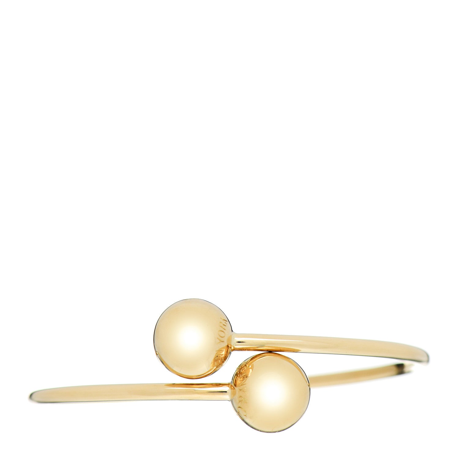 Tiffany 18K Yellow Gold 11mm HardWear Ball Bypass Bracelet 1 of 4