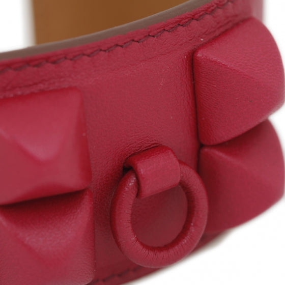 Hermes Leather Collier de Chien Shadow Bracelet Rubis Red 3 of 5