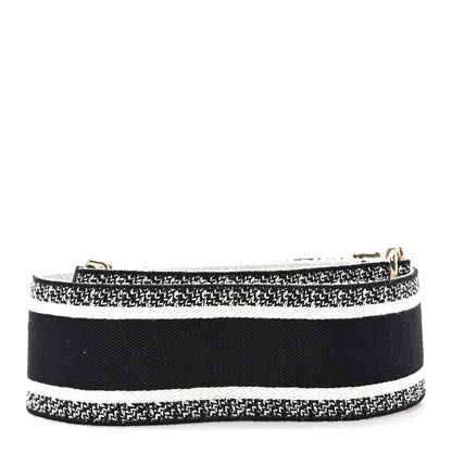Christian Dior Canvas Embroidered Shoulder Strap Black 2 of 3