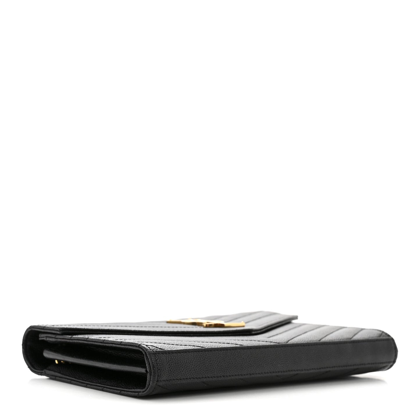 Grain De Poudre Matelasse Chevron Monogram Chain Wallet Black