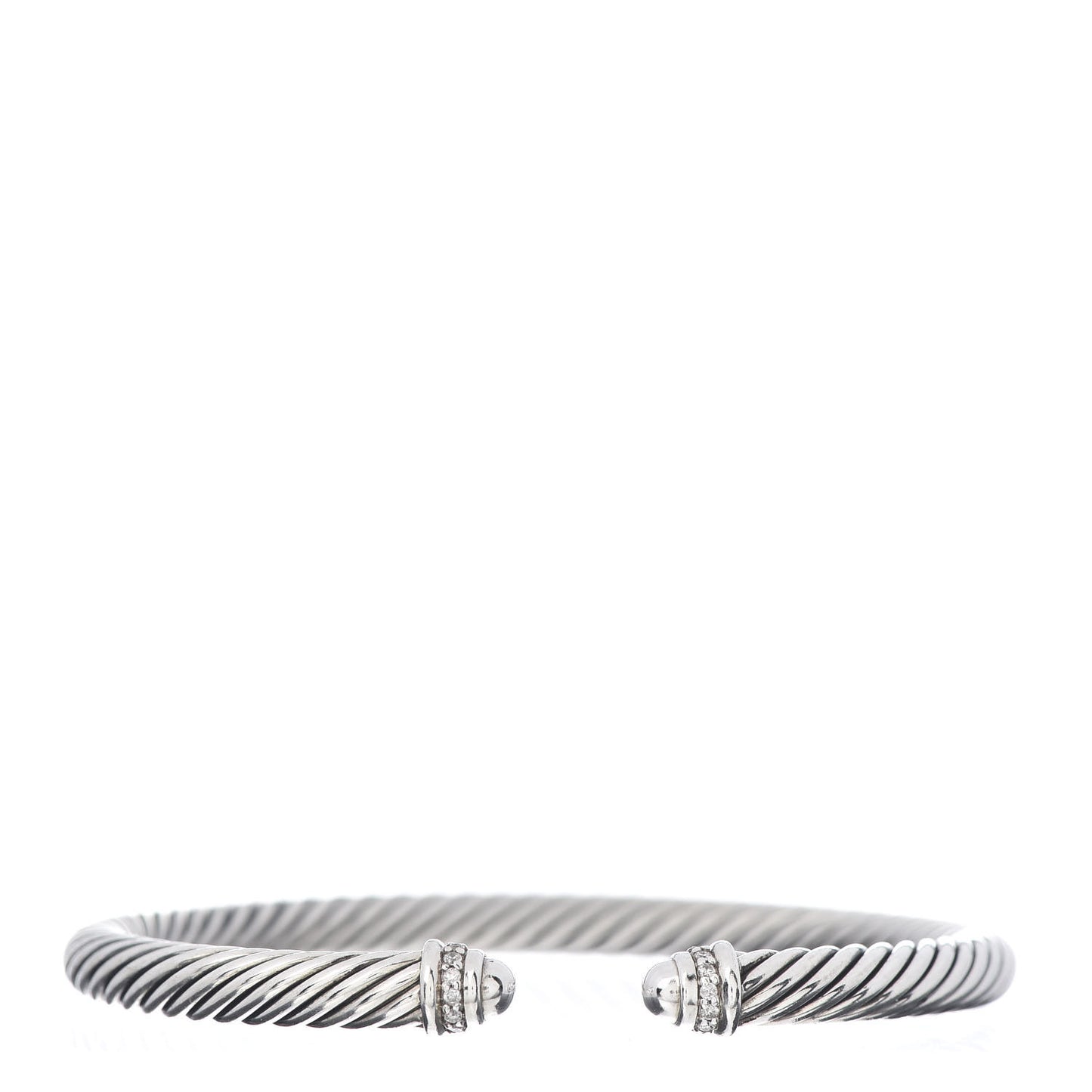 Sterling Silver Diamond 5mm Cable Classics Dome Bracelet