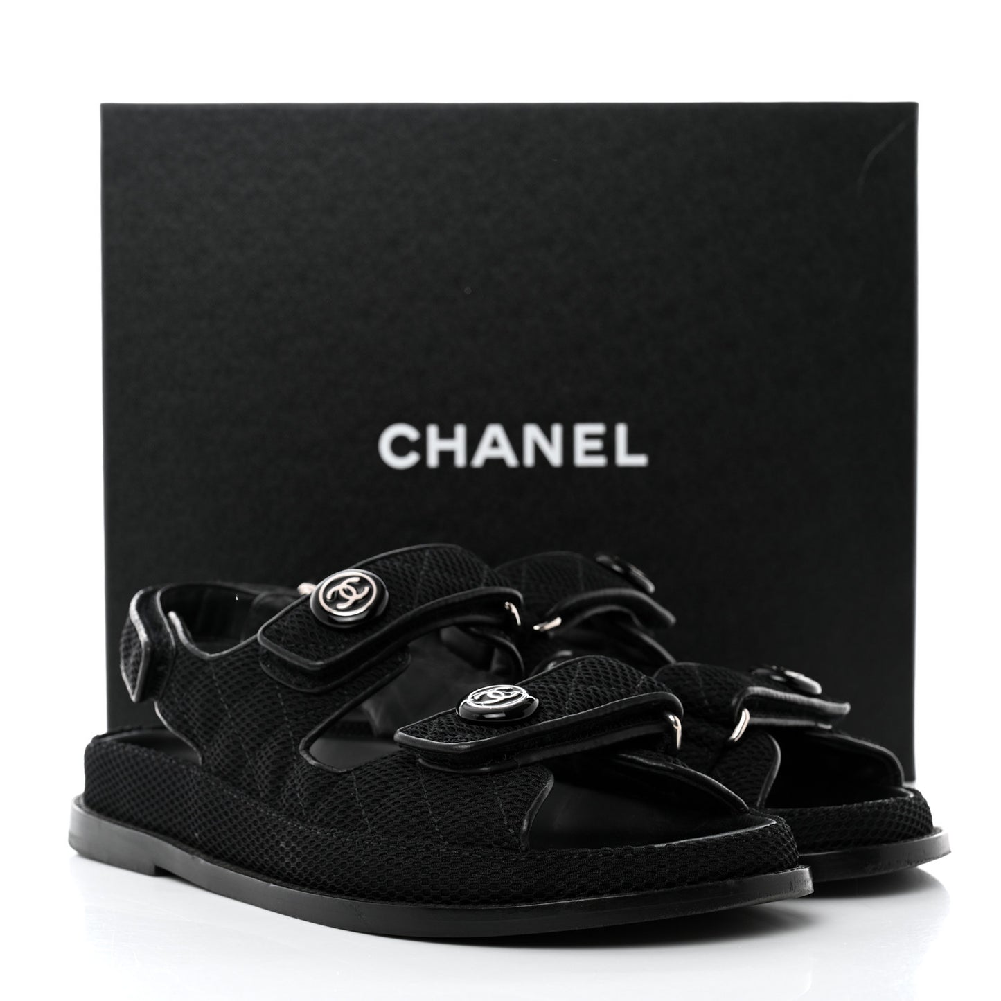 Fabric Velcro Dad Sandals 38 Black