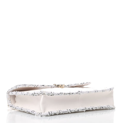 Chanel Aged Calfskin Tweed Top Handle Charm Flap White 3 of 4
