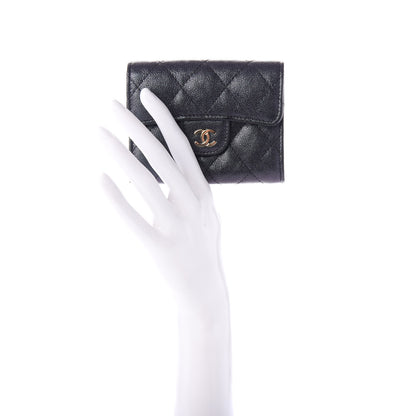 Chanel Iridescent Caviar Quilted Flap Card Holder Wallet Black 2 of 9