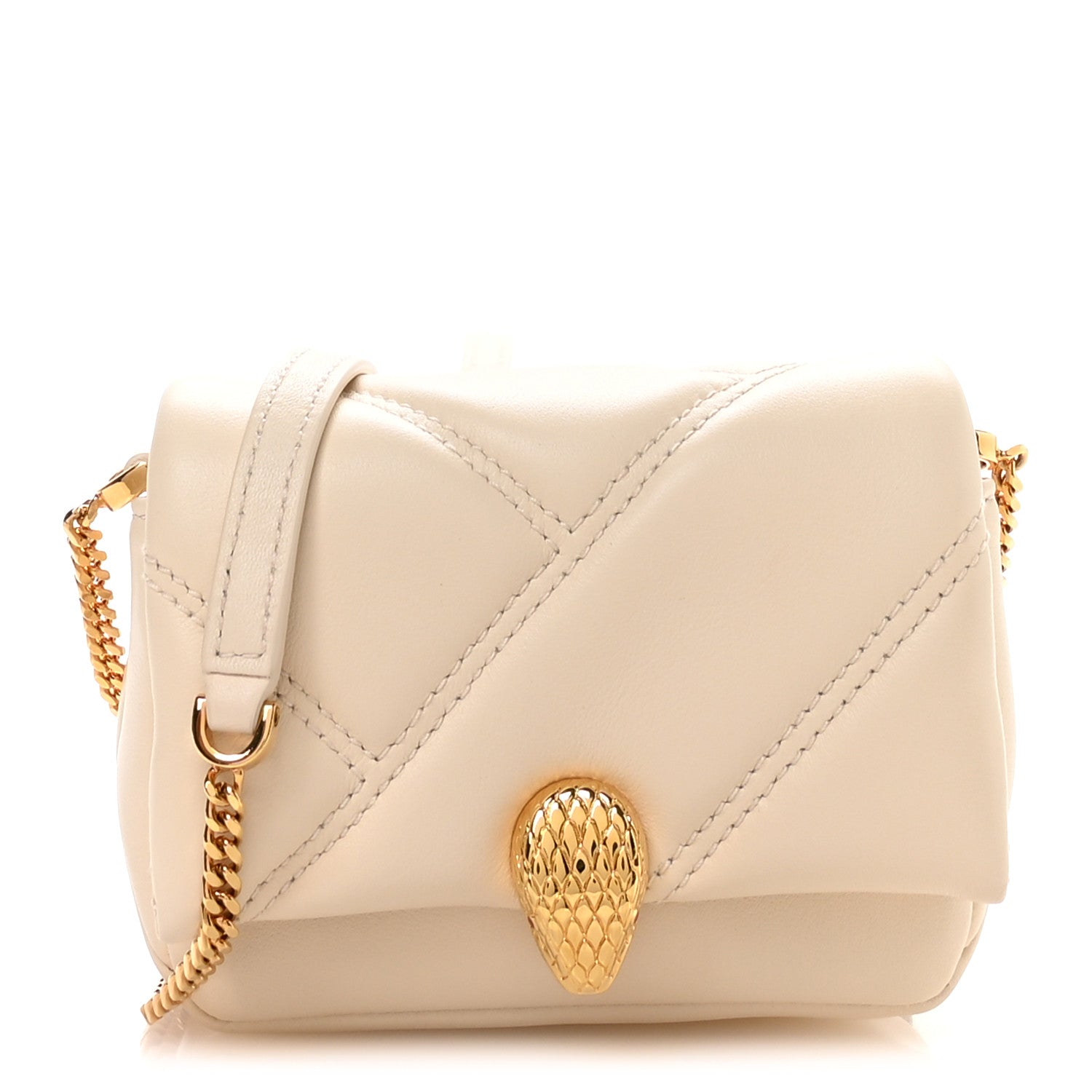 Bulgari Calfskin Serpenti Cabochon Micro Bag Ivory Opal 1 of 9