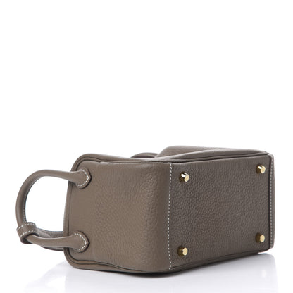 Hermes Taurillon Clemence Mini Lindy 20 Etoupe 4 of 11