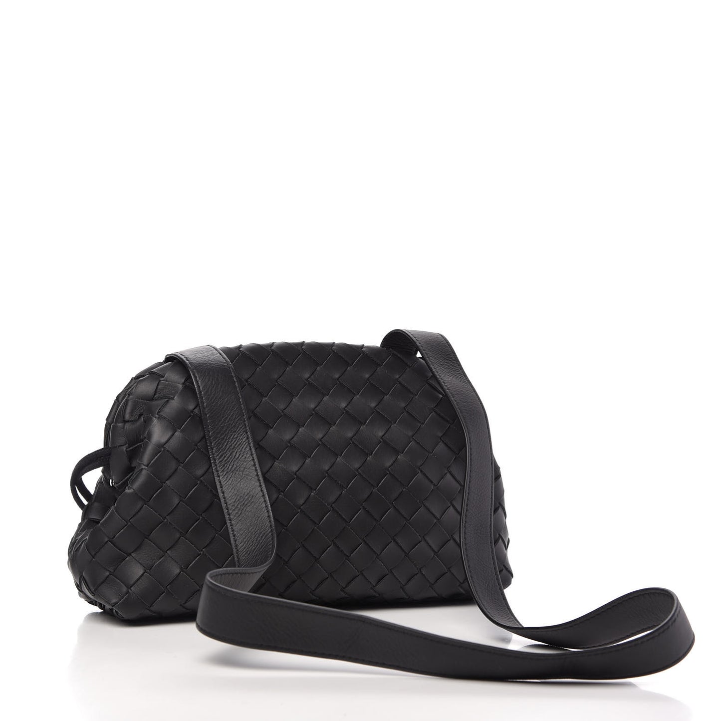 Calfskin Intrecciato Crossbody Black