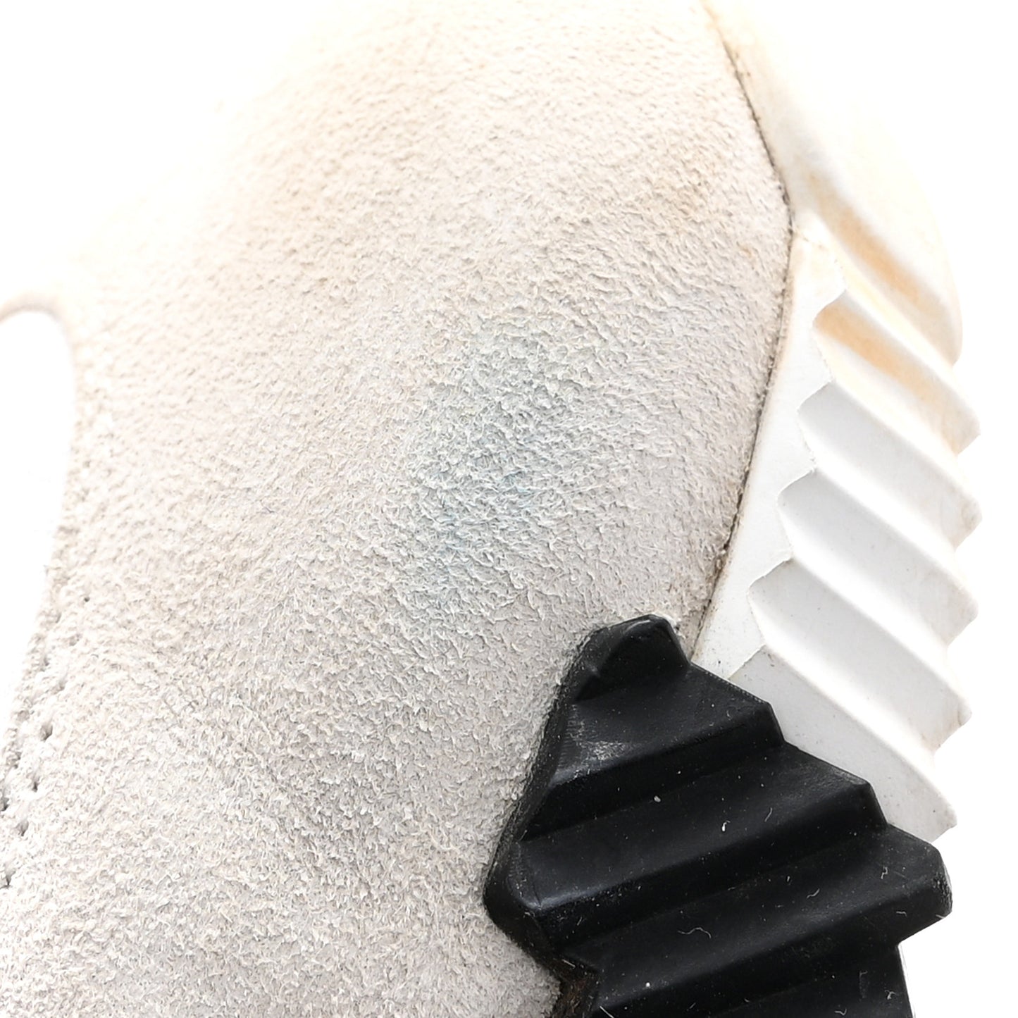 Goatskin Suede Goatskin Bouncing Sneakers White Black