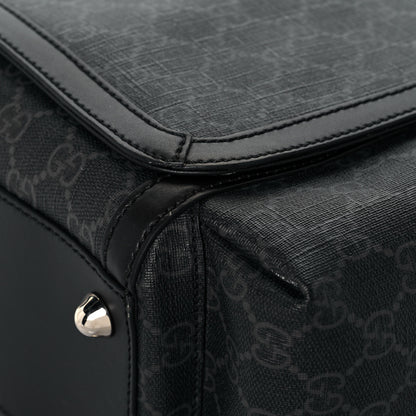 Gucci GG Supreme Monogram Web Messenger Diaper Bag Black Grey 10 of 15