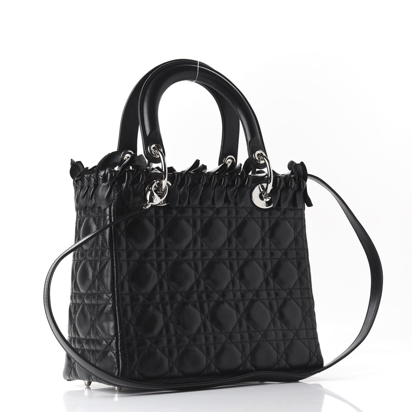 Lambskin Cannage Bow Medium Lady Dior Black