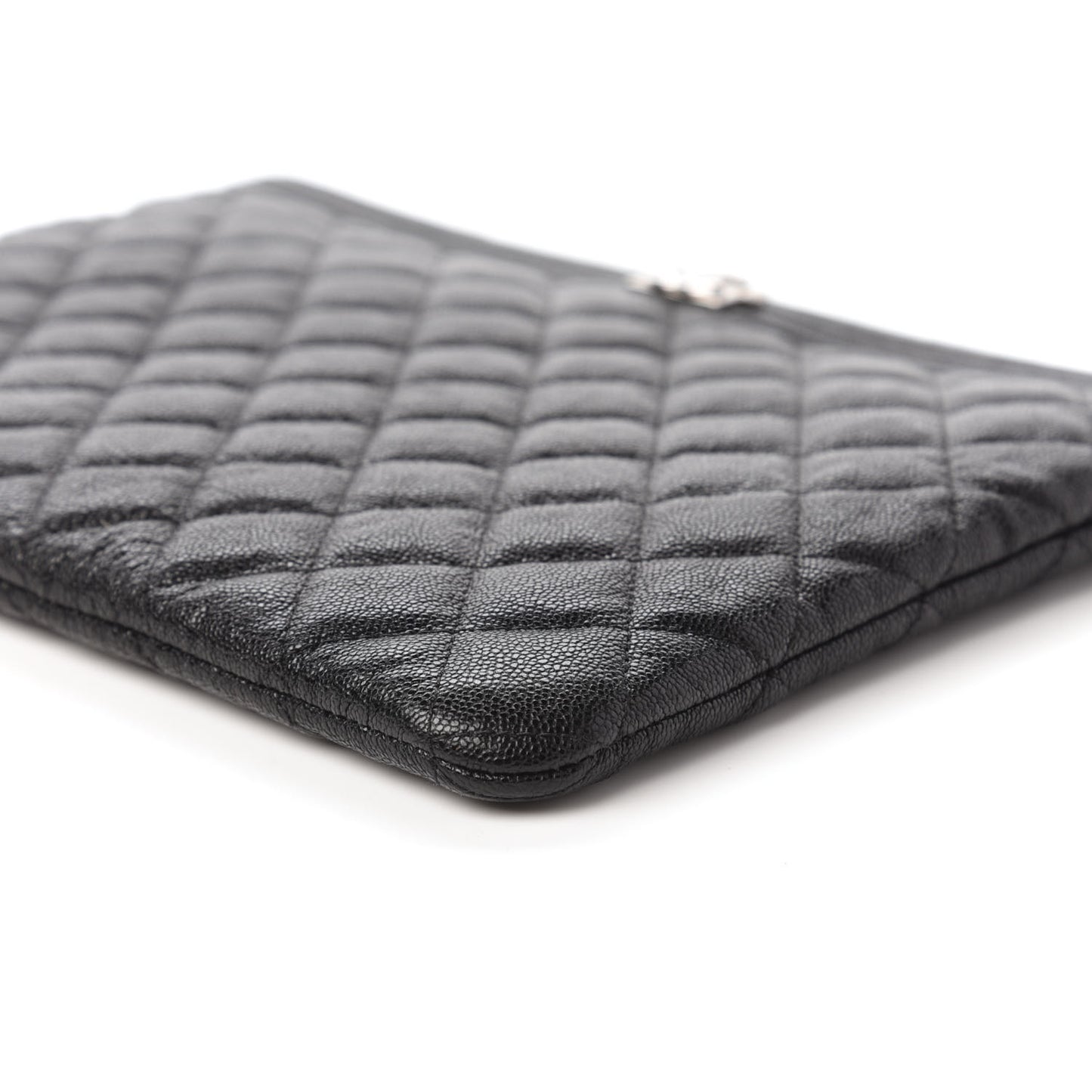 Caviar Quilted Medium Boy Cosmetic Case Black