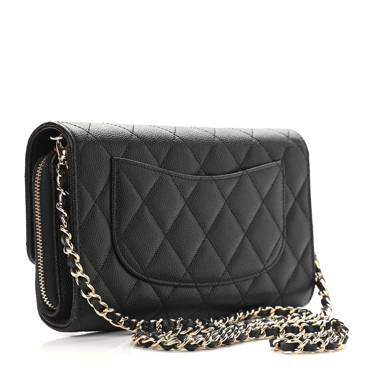Chanel Caviar Quilted Flap Phone Holder With Removable Chain Black 4 of 12