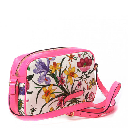 Gucci Canvas Flora Floral Shoulder Bag White Fuchsia Fluo 2 of 8