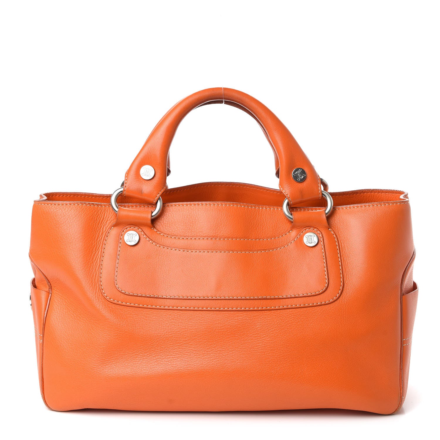 Celine Calfskin Boogie Satchel Orange 1 of 13