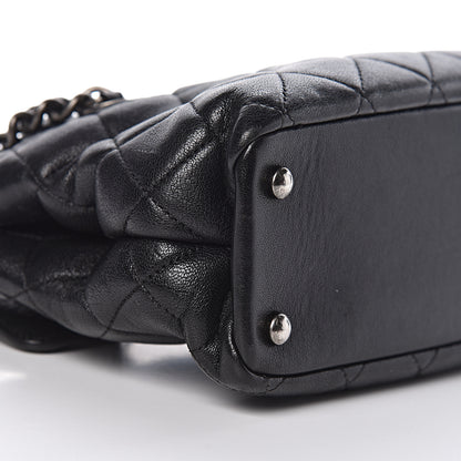 Chanel Shiny Sheepskin Quilted Small Shopping Tote Black 10 of 16