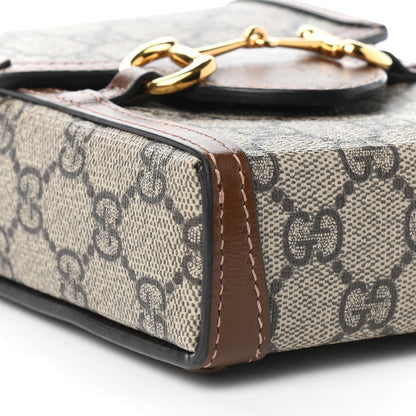 Gucci GG Supreme Monogram Mini Horsebit 1955 Crossbody Bag Beige Brown Sugar 8 of 9