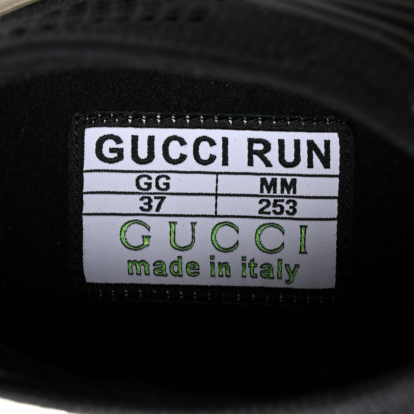 Technical Knit Fabric Waves Womens Gucci Run Sneakers 37 Black Loess