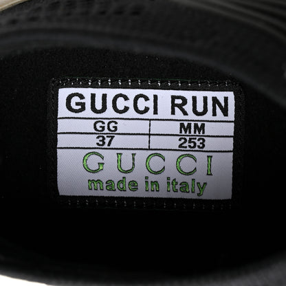 Gucci Technical Knit Fabric Waves Womens Gucci Run Sneakers 37 Black Loess 8 of 9