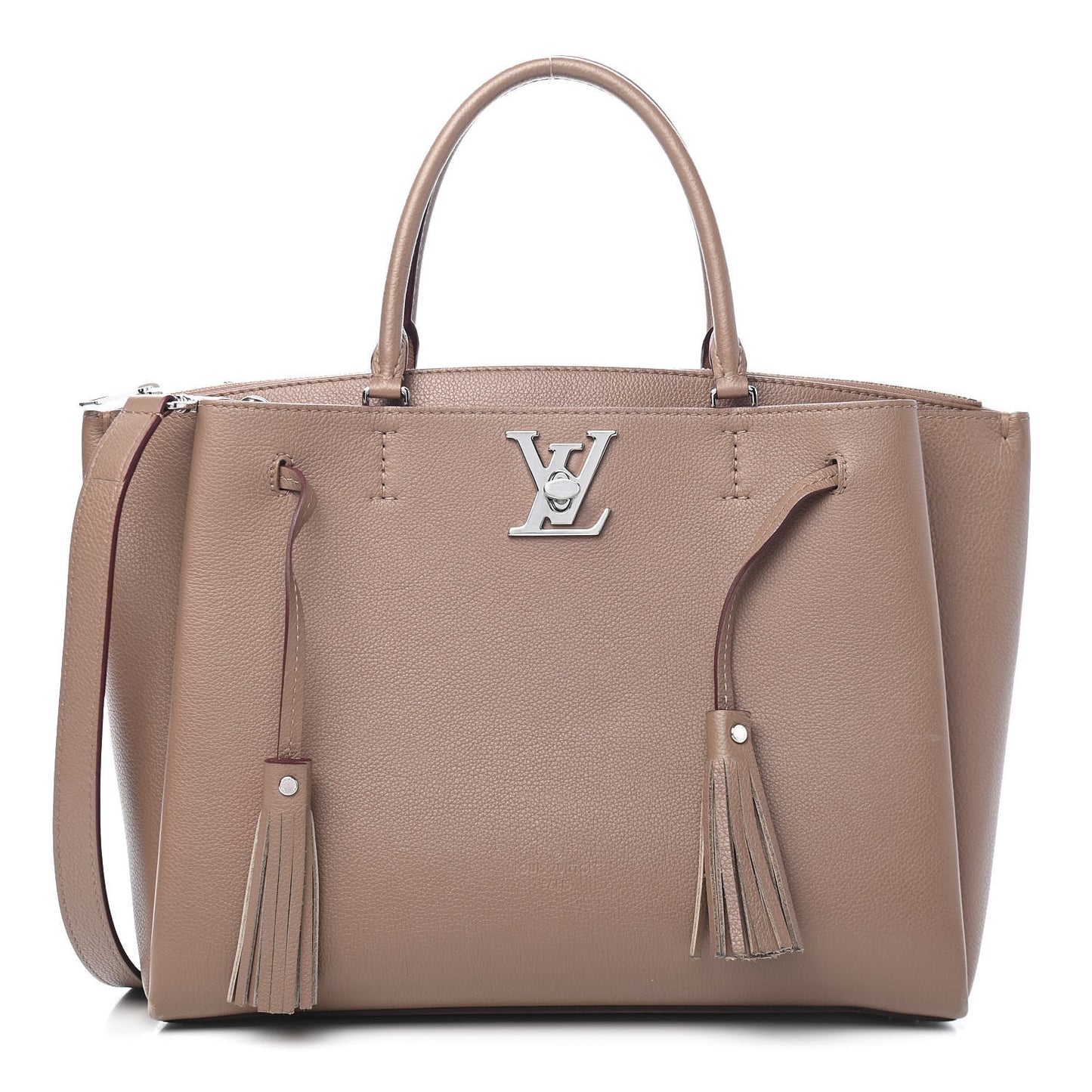 Calfskin Lockmeto Taupe Glace