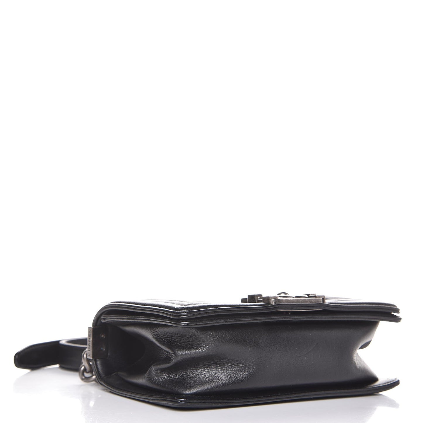 Lambskin Quilted Small Boy Flap Black