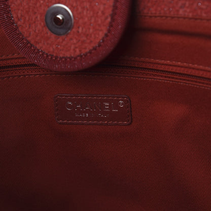 Chanel Lurex Boucle Medium Deauville Tote Red 7 of 8
