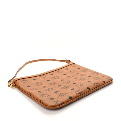 MCM Visetos Liz Shopper Tote Pouch Cognac 4 of 7