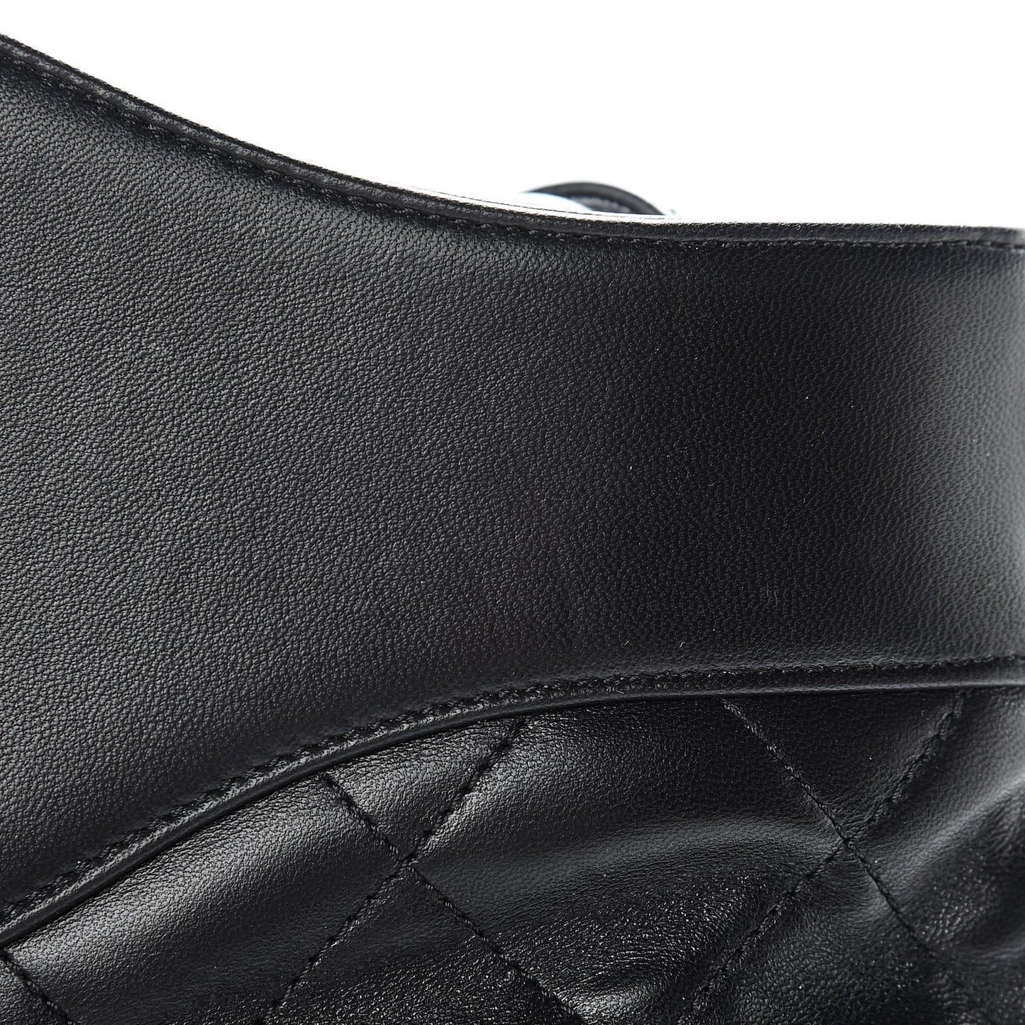 Lambskin Quilted Large 31 Shopping Bag Black