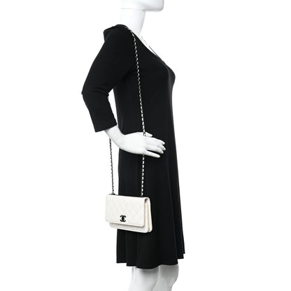 Chanel Lambskin Quilted Trendy CC Wallet On Chain WOC White 2 of 13