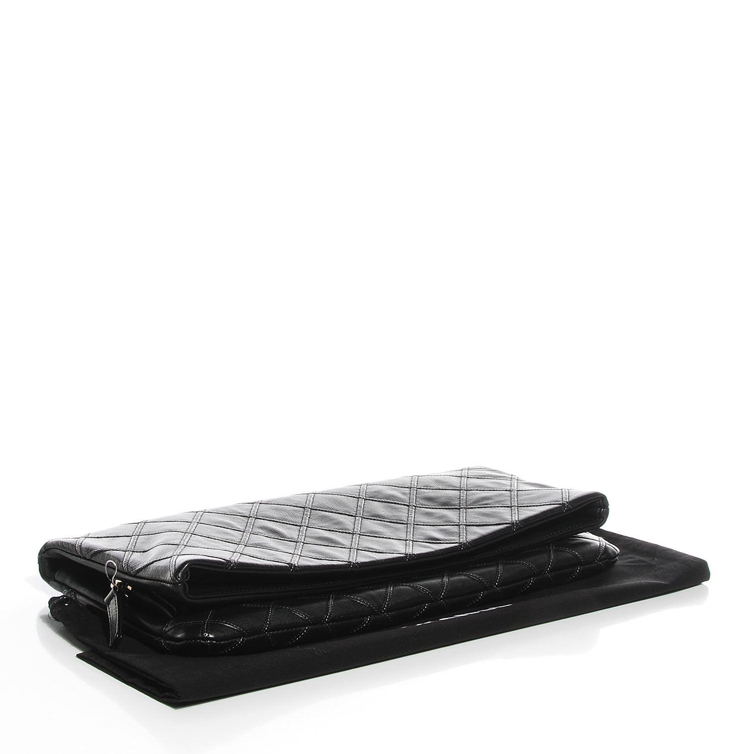 Chanel Calfskin Stitched Thin City Clutch Black 4 of 9