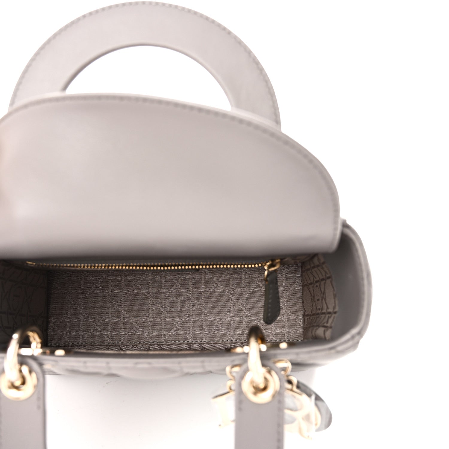 Christian Dior Lambskin Cannage Small Lucky Badges My Lady Dior Grey 5 of 10