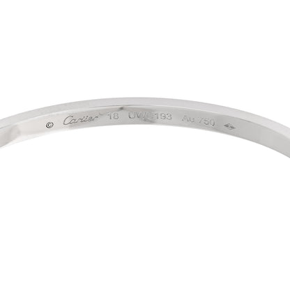 Cartier 18K White Gold Diamond Small LOVE Paved Bracelet 18 6 of 8