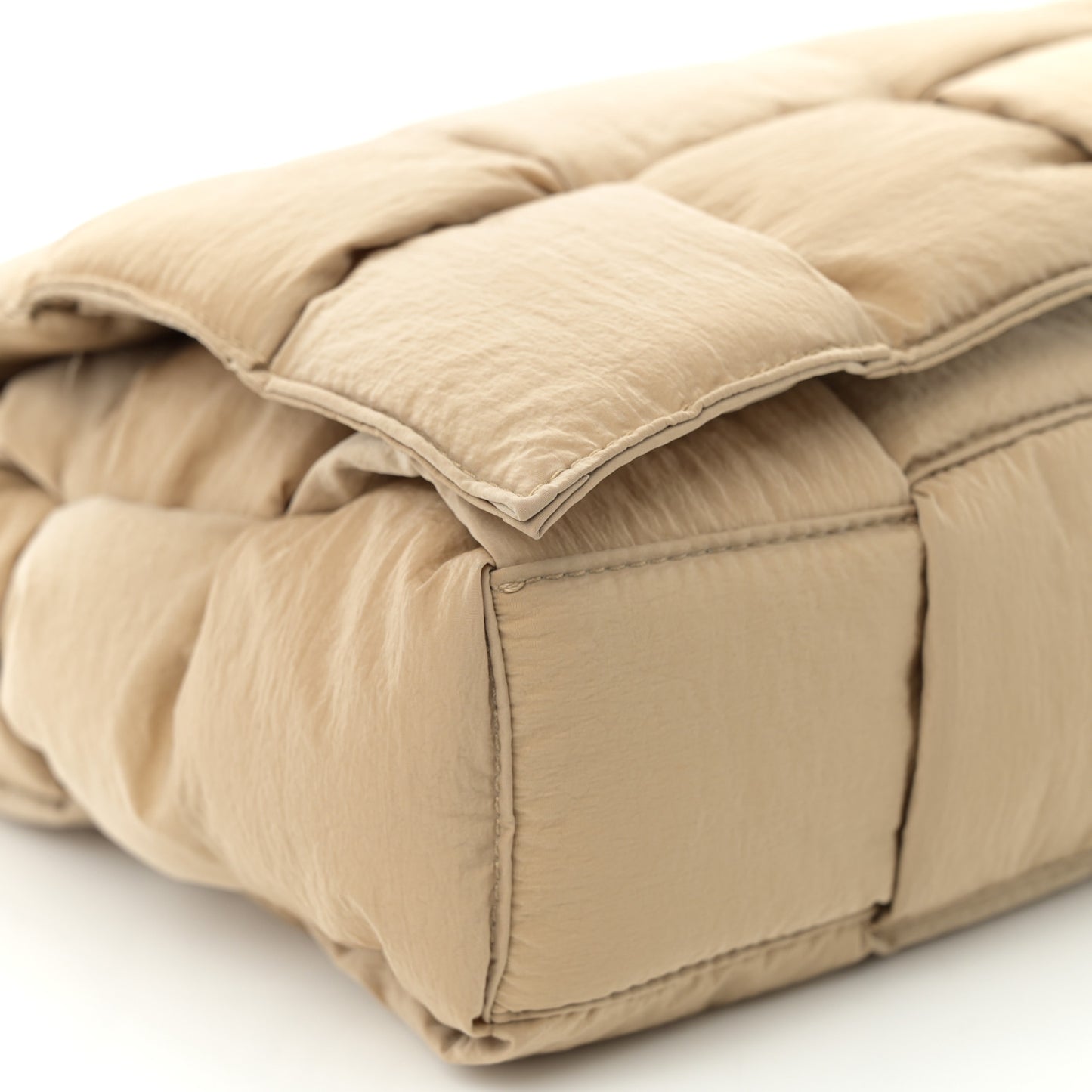 Nylon Intrecciato Padded Tech Maxi Cassette Bag Sesame