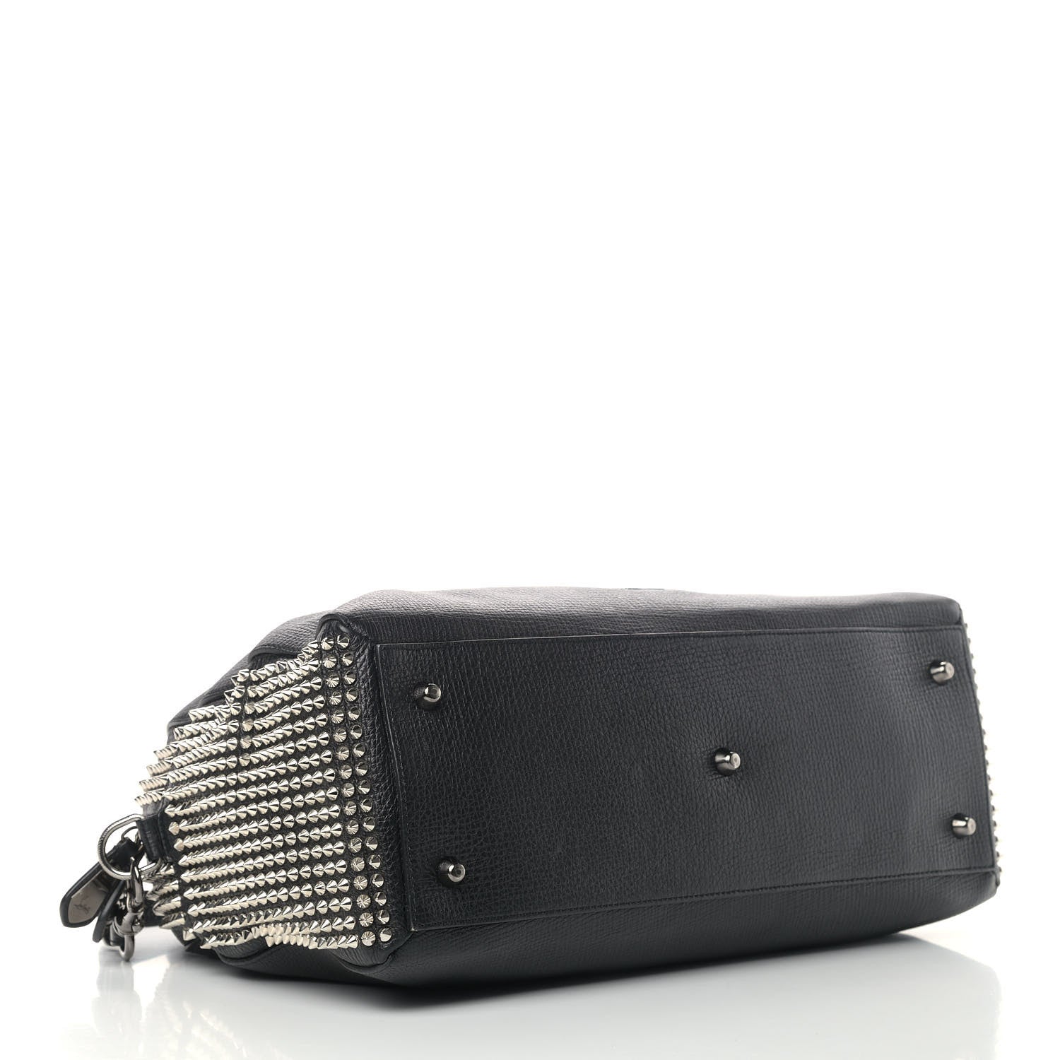 Christian Louboutin Calfskin Panettone Spiked Large Ranch Black 4 of 12