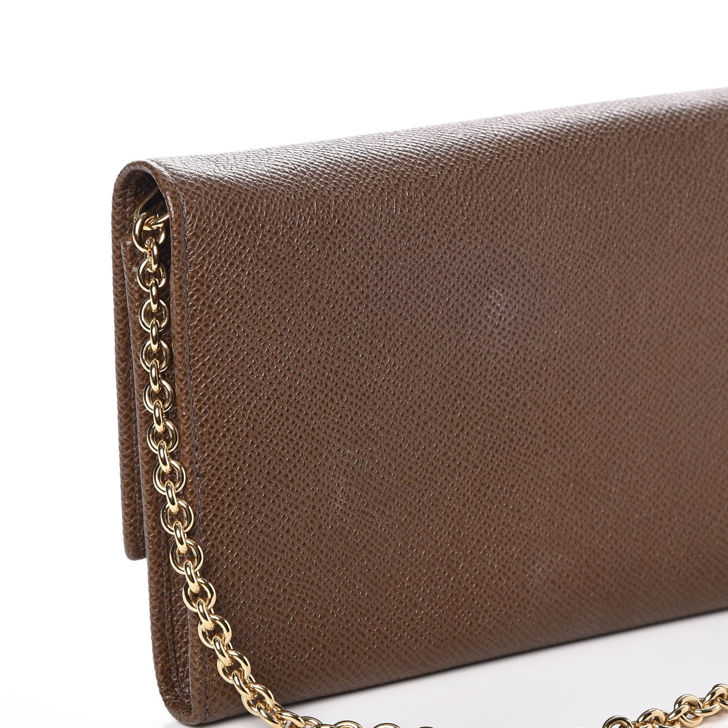 Dauphine Chain Flap Clutch Brown