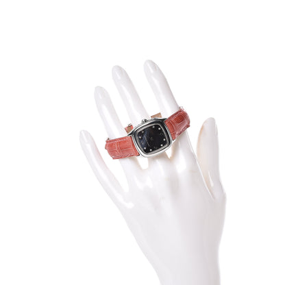 David Yurman Stainless Steel Alligator Diamond Black Mother of Pearl 25mm Thoroughbred Quartz Watch 2 of 10