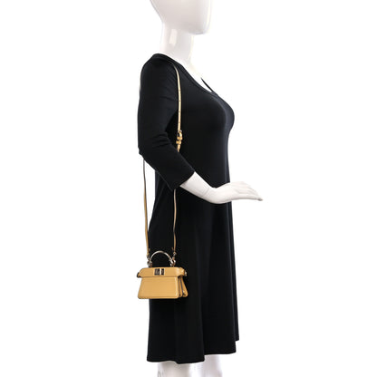 Fendi Shiny Nappa Nano Peekaboo Maxi Handle Satchel Mimosa 2 of 12